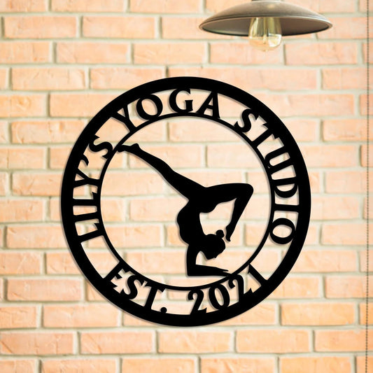 Personalized Yoga Girl Metal Sign, Custom Yoga Studio, Meditation Room, Home Wall Decor, Wedding - wedding detail