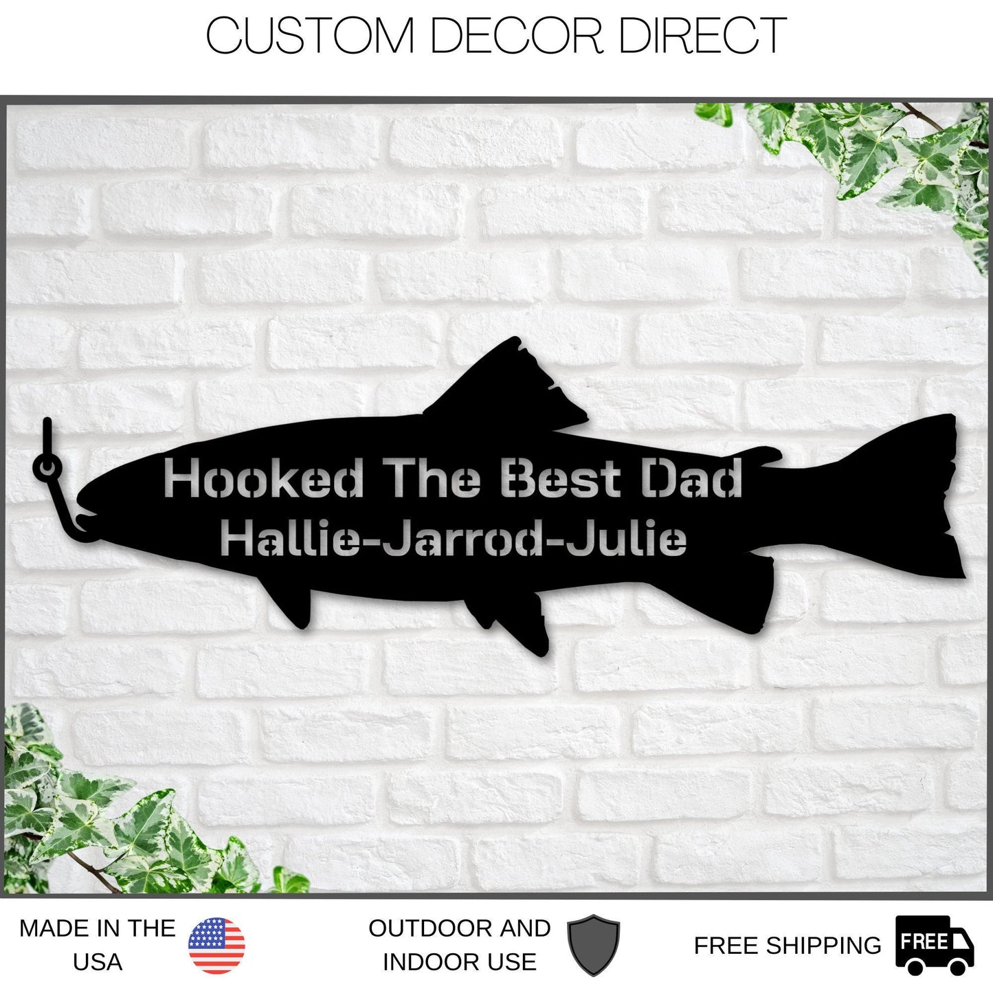 Fathers Day, Fish Sign, Fishing Sign, Fathers Day Gift, Gift For Husband, Personalized Sign, Personalized Fishing Sign, Sign For Fisherman Laser Cut Metal Signs Custom Gift Ideas