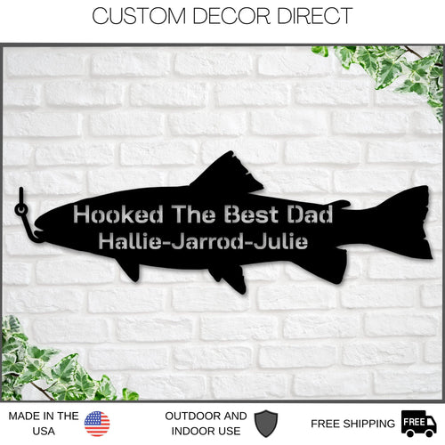 Fathers Day, Fish Sign, Fishing Sign, Fathers Day Gift, Gift For Husband, Personalized Sign, Personalized Fishing Sign, Sign For Fisherman Laser Cut Metal Signs Custom Gift Ideas