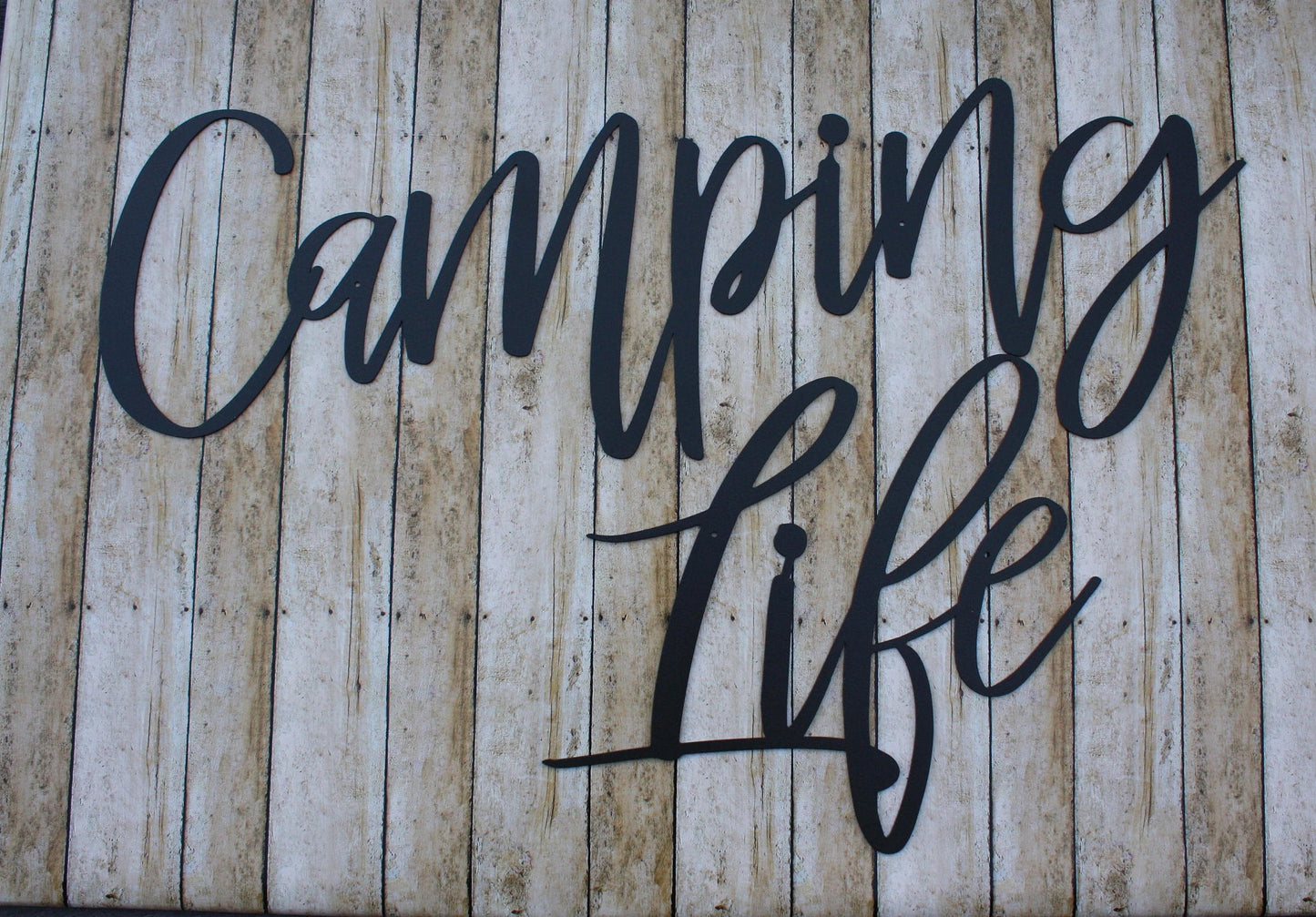 Camp Life Metal Sign Camping Decor Housewarming Gift Metal Words Camping Life Sign