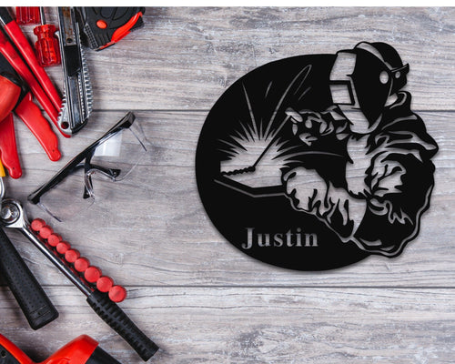 Personalized Welder Name Metal Sign, Mechanic Gift, Gift For Welder, Blue Collar Gift Ideas, Fathers Day Gift, Custom Metal Gift For Dad Laser Cut Metal Signs Custom Gift Ideas