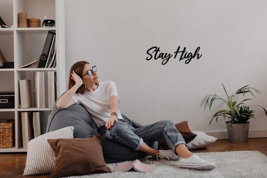 Stay High Metal Wall Letters, Metal Wall Art, Living Room Decor, Metal Wall Decor, Housewarming Gift - metal sign