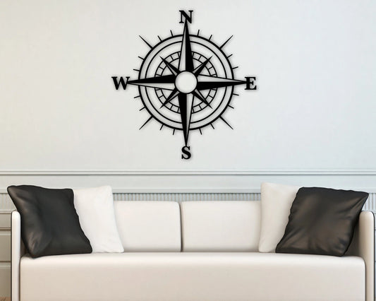 North Star Compass North Star Star Compass For Wall Vintage Custom Rustic Compass North Start Compass - 8 inches - metal sign