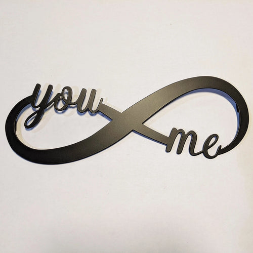 You & Me Infinity Sign Cut Metal Sign Wall Metal Art