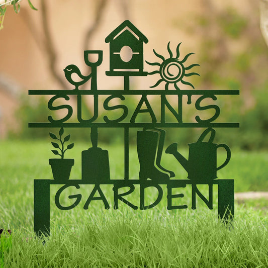Garden Decoration Metal Sign With Stakes - 8 inches - metal sign