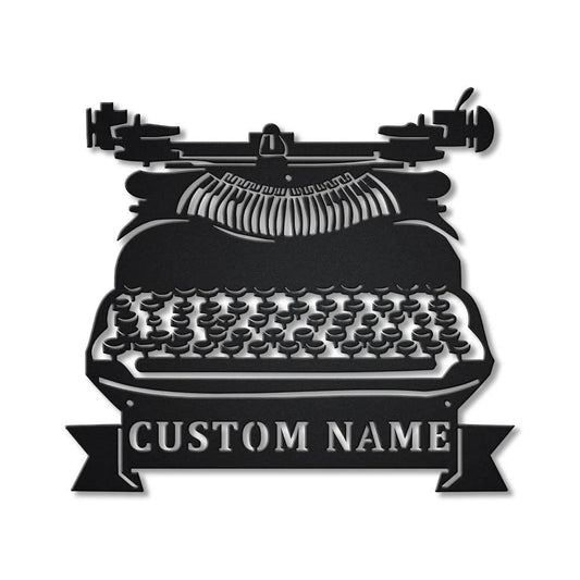 Personalized Typewriter Metal Sign Art, Custom Typewriter Monogram Metal Sign, Typewriter Gifts, Job - metal sign