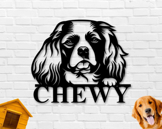 King Charles Spaniel Dog Sign King Charles Spaniel Metal Sign King Charles Spaniel Name Sign Pet Name Sign Dog Lover Sign Gift For Pet - 8 inches - metal sign