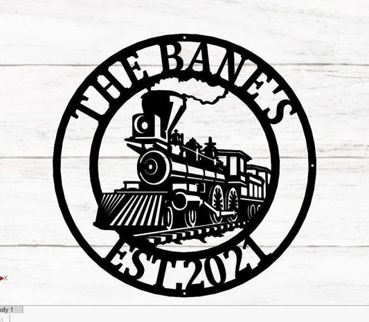 Train Metal Sign, Metal Wall Decor, Custom Metal Name Sign, Custom Train Sign,railroad Sign, Railway - metal sign