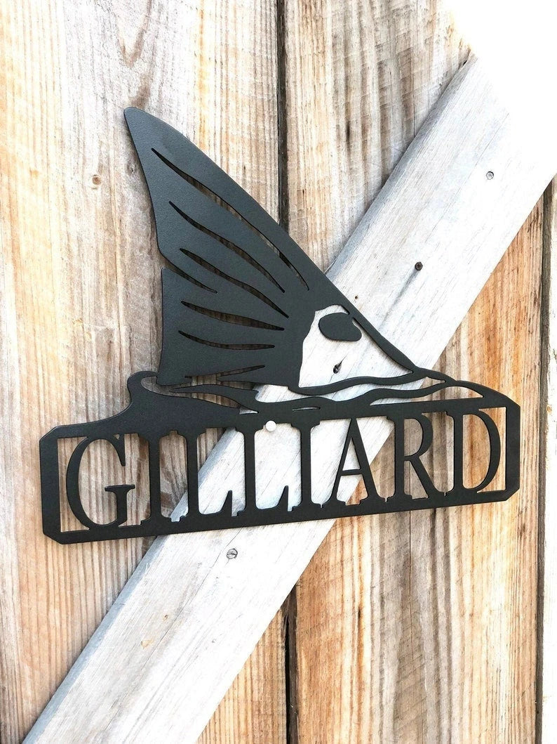 Red Fish Metal Art Personalized Fish Sign Metal Fish Fisherman Gift
