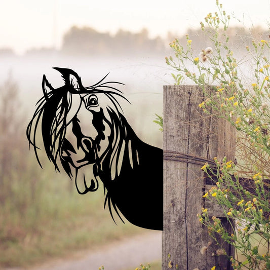 Funny Horse Metal Sign, Farm, Ranch, Barn, Silo Steel Wall Art, Metal Laser Cut Metal Signs Custom Gift Ideas - 8 inches - metal sign