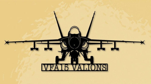 F A18 Vfa15 Valions Loaded! Military Fighter Attack Aircraft Metal Sign Cut Metal Sign Wall Decor