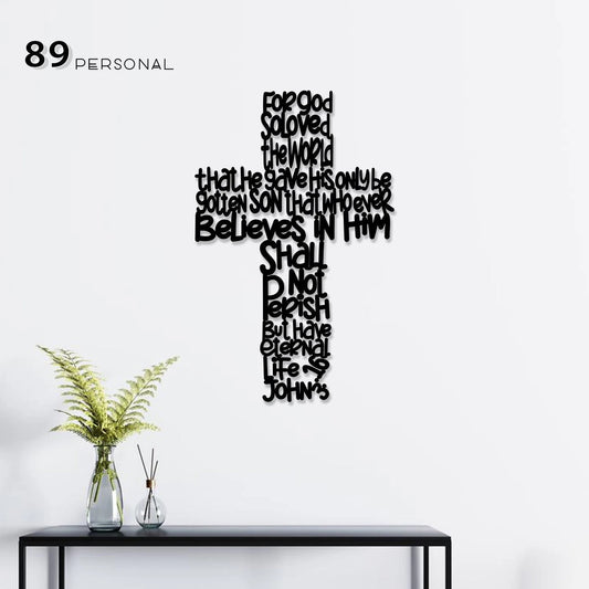 For God so loved the world Metal House Sign - 8 inches - metal sign