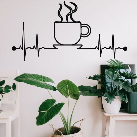 Coffee Cup Decor Decor Wall Art Cut Metal Sign Laser Cut Metal Signs Custom Gift Ideas - 8 inches - metal sign