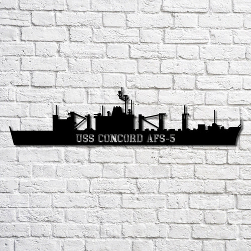 Uss Concord Afs5 Navy Ship Metal Art, Custom Us Navy Ship Cut Metal Sign, Gift For Navy Veteran, Navy Ships Silhouette Metal Art, Navy Home Decor Laser Cut Metal Signs Custom Gift Ideas