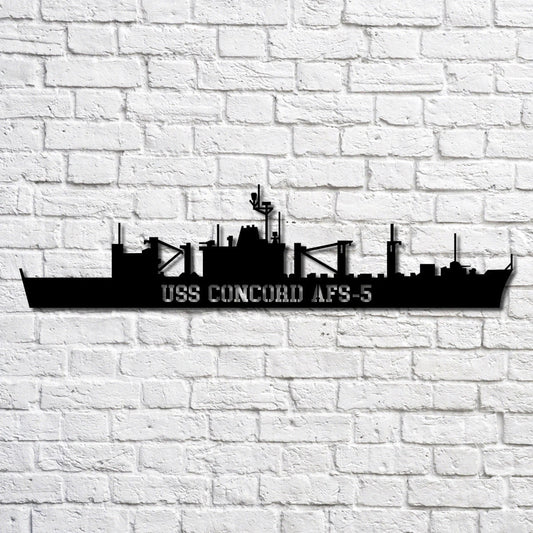 Uss Concord Afs5 Navy Ship Metal Art, Custom Us Navy Ship Cut Metal Sign, Gift For Navy Veteran, Navy - metal sign