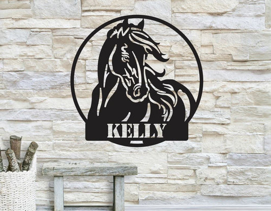 Horse Personalized Name Metal Sign, Housewarming Gift, Personalized Horse Sign, Wedding Gift, Metal - wedding detail