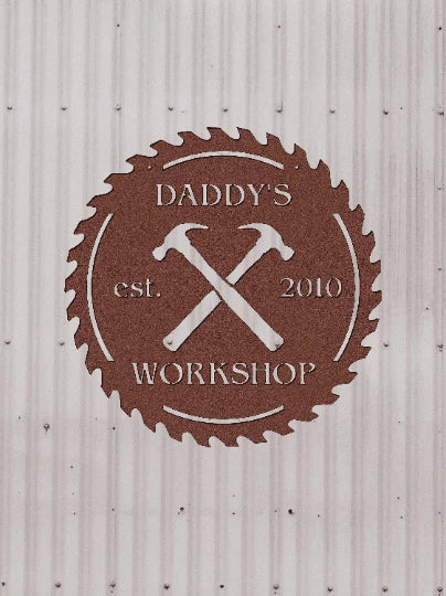 Metal Workshop Tool Shed Sign Cut Metal Sign Metal House Sign - 8 inches - metal sign