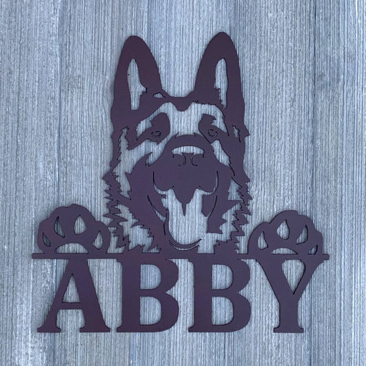 German Shepherd Metal Sign Personalized, Cut Metal Sign, Wall Metal Art Laser Cut Metal Signs Custom Gift Ideas - 8 inches - metal sign