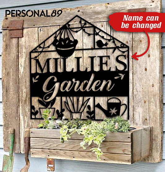 Miller's Garden Personalized Metal House Sign Laser Cut Metal Signs Custom Gift Ideas - metal sign