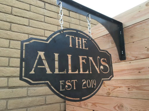 Hanging Metal Address Sign Personalized Sign Hanging Metal Sign