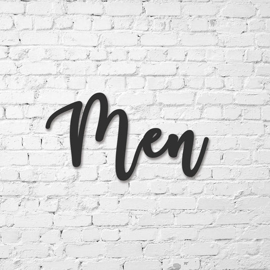 Men Bathroom Sign, Public Restroom Sign, Custom Metal Word Sign, Business Restroom Sign, Bathroom Gender - metal sign