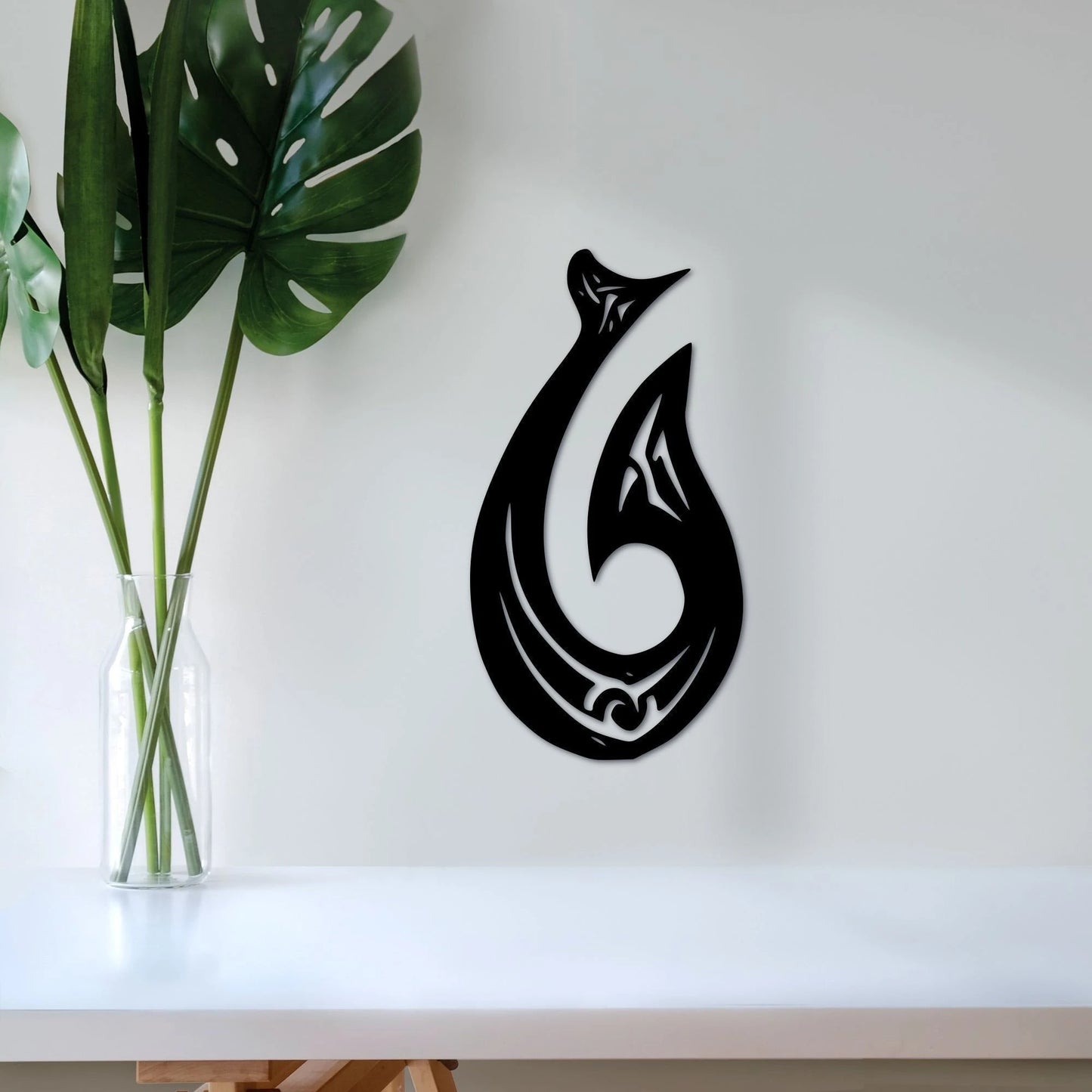 Fish Hook Decor Metal Fish Hook Art Fish Hook Ornament Hawaiian Tribal Decor Metal Wall Decor Kids Room Decor