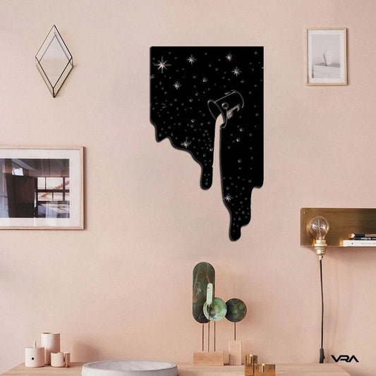 The Waterfall Night Sky With Stars Wall Art Decor Cut Metal Sign Laser Cut Metal Signs Custom Gift Ideas - 8 inches - metal sign