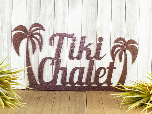 Custom Name Sign, Palm Tree, Metal Wall Art, Beach Decor, Outdoor Sign, Metal Sign, Laser Cut Steel - metal sign