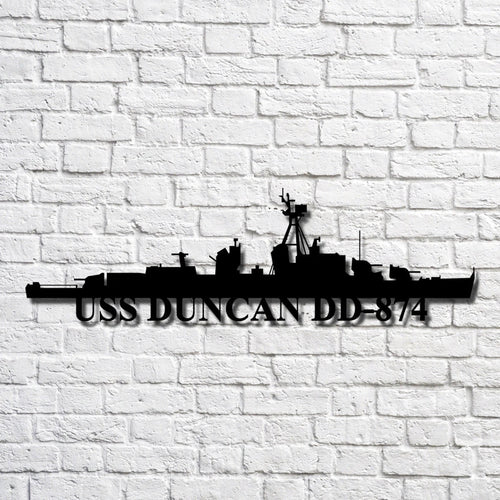 Uss Duncan Dd874 Navy Ship Metal Art, Custom Us Navy Ship Cut Metal Sign, Gift For Navy Veteran, Navy Ships Silhouette Metal Art, Navy Home Decor Laser Cut Metal Signs Custom Gift Ideas