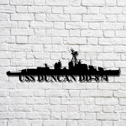 Uss Duncan Dd874 Navy Ship Metal Art, Custom Us Navy Ship Cut Metal Sign, Gift For Navy Veteran, Navy - metal sign