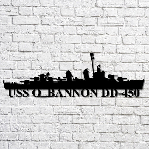 Uss O bannon Dd450 Navy Ship Metal Art, Gift For Navy Veteran, Navy Ships Silhouette Metal Art, Navy Home Decor Laser Cut Metal Signs Custom Gift Ideas