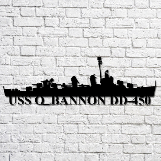 Uss O bannon Dd450 Navy Ship Metal Art, Gift For Navy Veteran, Navy Ships Silhouette Metal Art, Navy Home Decor Laser Cut Metal Signs Custom Gift Ideas