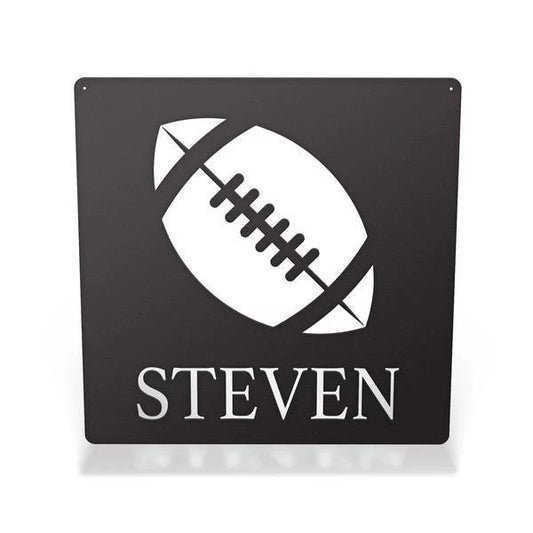 Personalized Football Sign Cut Metal Sign Metal House Sign - 8 inches - metal sign