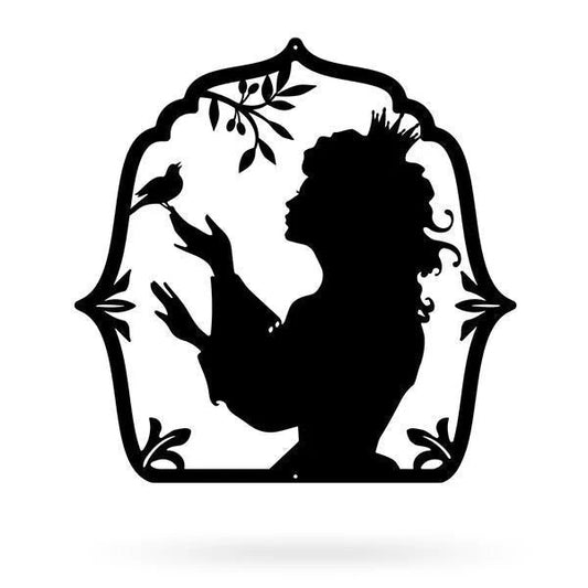 Princess Silhouette Cut Metal Sign Metal House Sign - 8 inches - metal sign