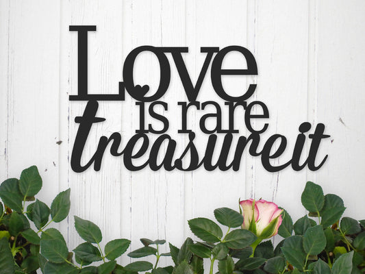 Metal Love Sign Love Quote Inspirational Quotes Love Wall Decor Metal Word Art Wall Hanging Wedding Sign - 8 inches - metal sign