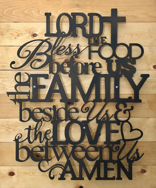 Lord Bless The Food Before Us Metal Sign Cut Metal Sign Wall Metal Sign