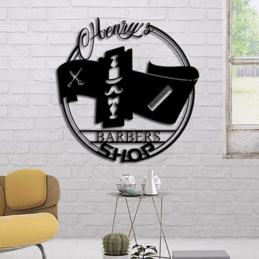 Hair Salon Personalized Name Metal Sign Cut Metal Sign - 8 inches - metal sign