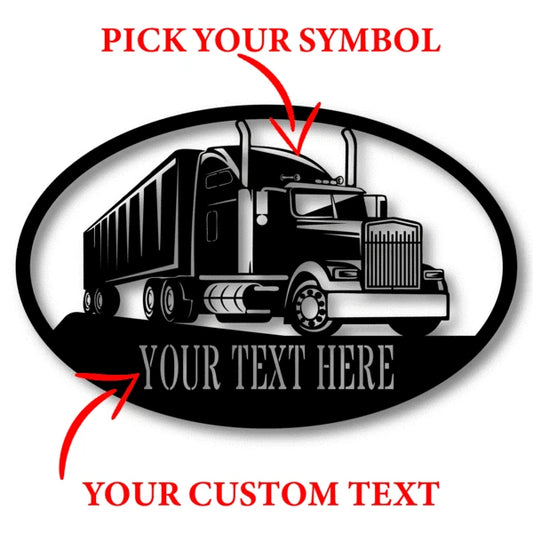 Truck Monogram Personalized Customized Metal Signs, Custom Metal Sign, Custom Signs, Metal Sign, Metal - metal sign