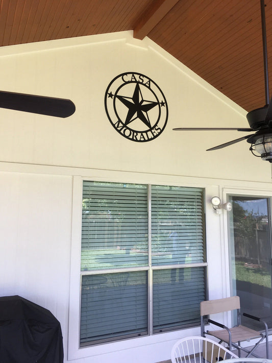 Texas Star Monogram #2 Cut Metal Sign, Wall Decor Metal Sign, Home Decor Metal Art Laser Cut Metal Signs Custom Gift Ideas - 8 inches - metal sign