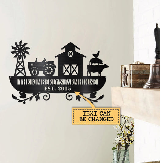 Personalized Farmhouse Metal Sign, Custom Text For Metal Sign, Farmhouse Decor, Tractor, Barn, Animals - metal sign