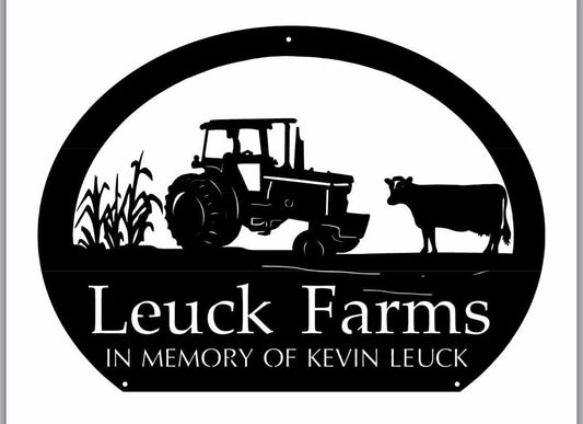 Metal Signcorn Stalksjohn Deere Tractor Cow Metal House Sign - 8 inches - metal sign