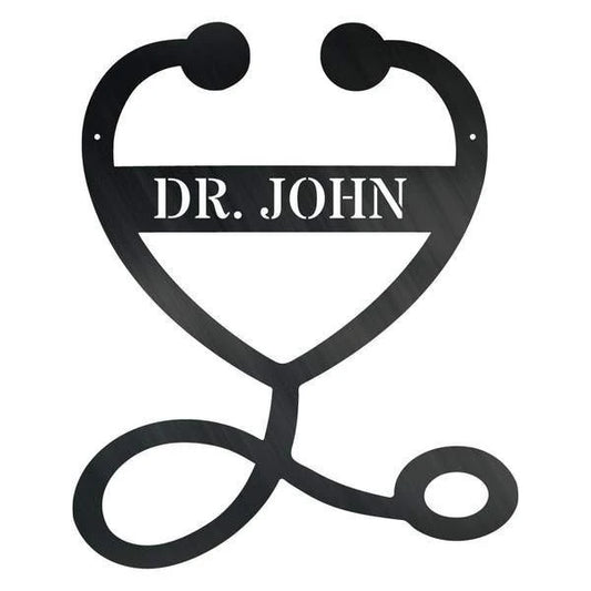 Stethoscope Monogram Personalized Customized Metal Signs, Custom Metal Sign, Custom Signs, Metal Sign - metal sign