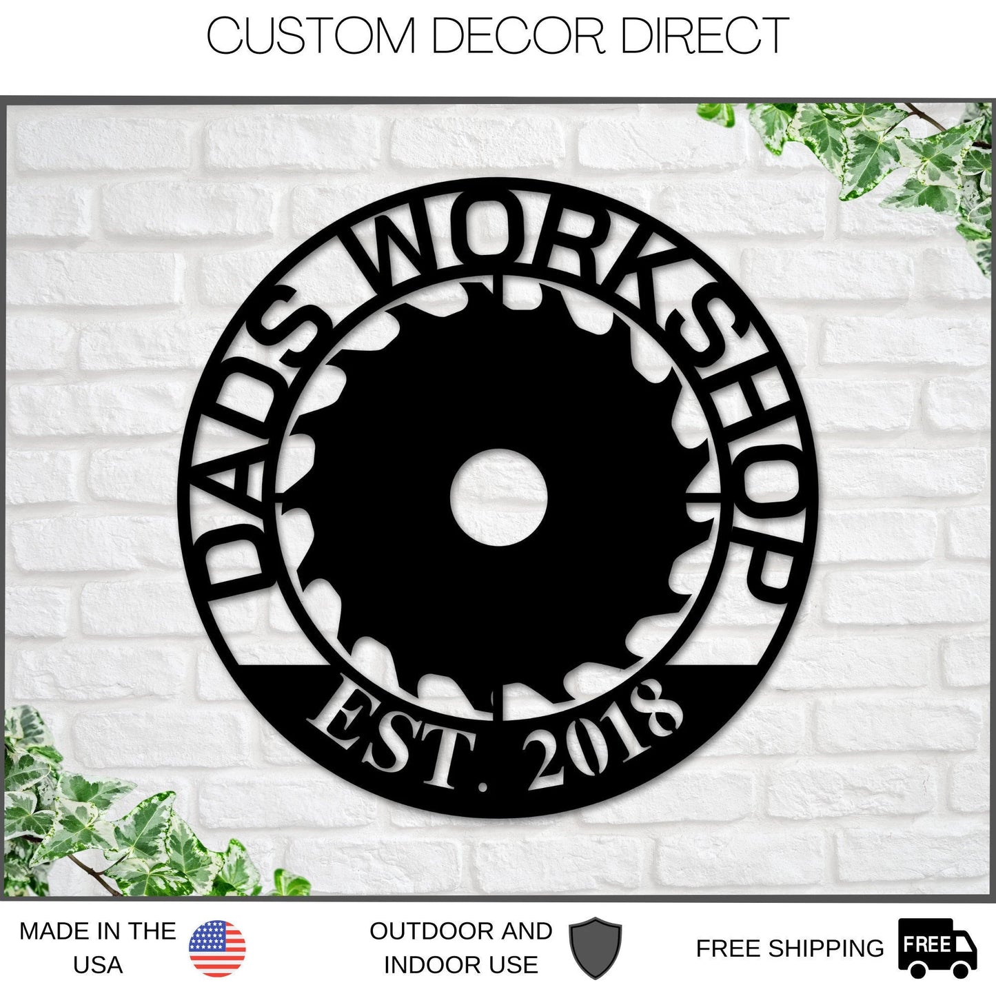 Christmas Gift, Workshop Sign, Customized Shop Sign, Fathers Day Gift, Personalized Garage, Workshop Sign, Dads Garage Shop Sign, Man Cave Laser Cut Metal Signs Custom Gift Ideas
