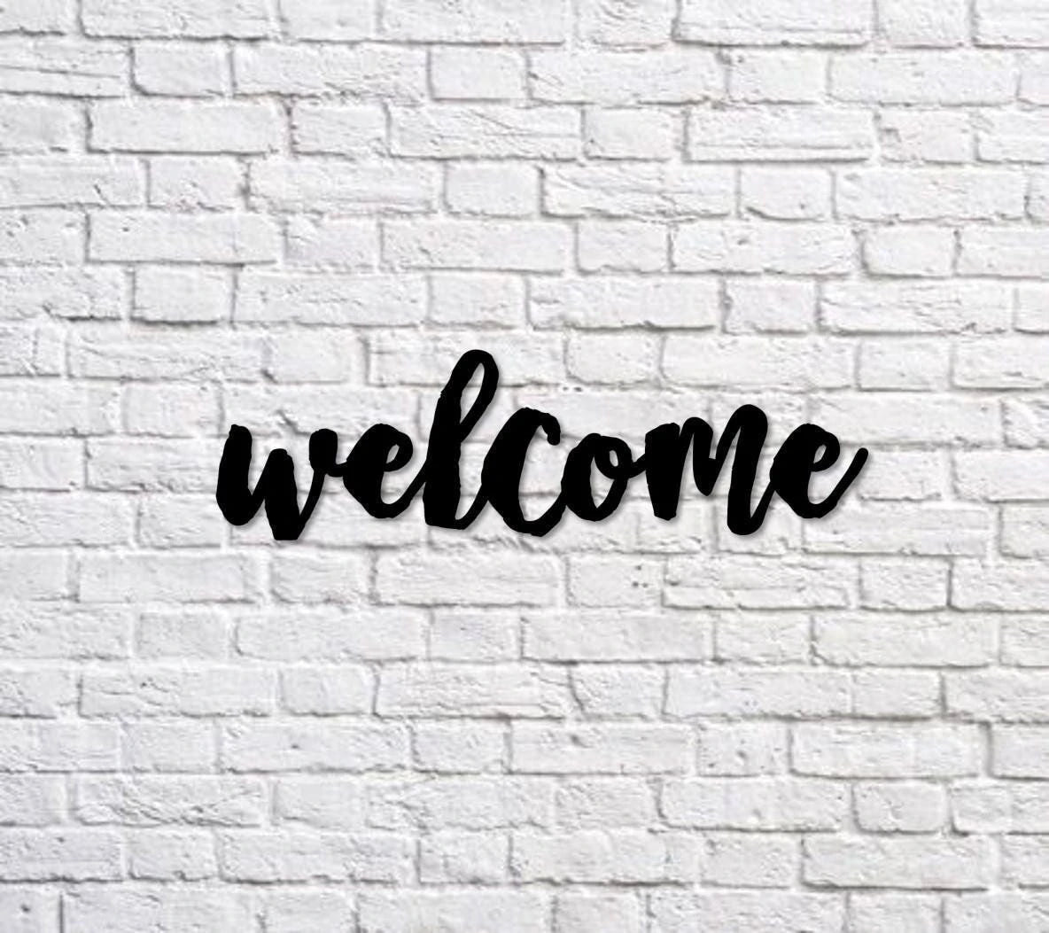 Welcome Metal Sign Cut Metal Sign Wall Decor