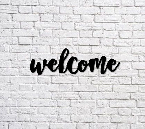 Welcome Metal Sign Cut Metal Sign Wall Decor
