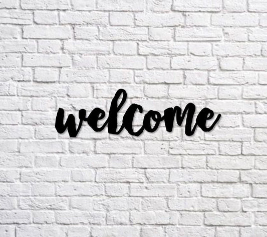 Welcome Metal Sign Cut Metal Sign Wall Decor