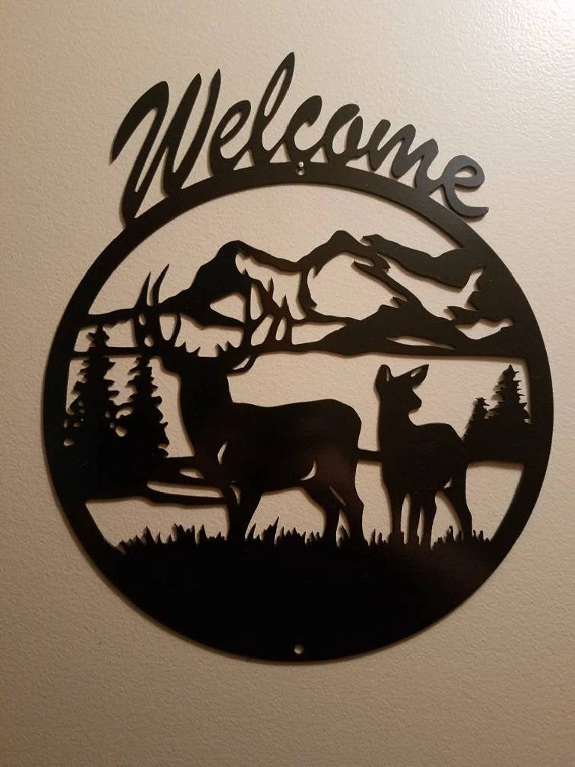 Welcome Deer Hunting Cut Metal Sign Laser Cut Metal Signs Custom Gift Ideas