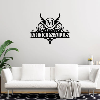 Last Name Metal Sign, Family Name Sign, Personalized Metal Wall Decor, Housewarming Gift, Welcome Sign For Front Porch, Metal Monogram Sign, Laser Cut Metal Signs Custom Gift Ideas