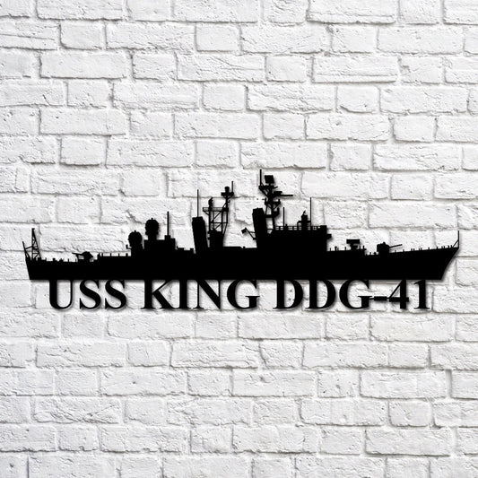 Uss King Ddg41 Navy Ship Metal Art, Custom Us Navy Ship Cut Metal Sign, Gift For Navy Veteran, Navy Ships - metal sign