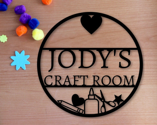 Personalized Sign Craft Room Sign Metal Craft Room Sign Crafting Sign Gift For Her Gift For Aunt Gift For Grandma Gift For Mom - 8 inches - metal sign
